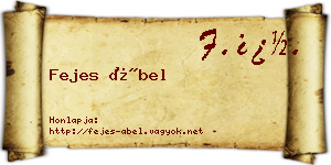 Fejes Ábel névjegykártya