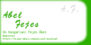 abel fejes business card