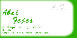 abel fejes business card